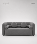 Maple Home Three Seater Sofa Fleece Fabric Modern Nordic Minimalist Couch Long Bench Living Room Cafe Shop Apartment Sofa (Gray, Three Seater 210cm)